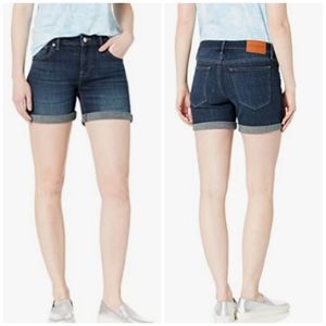 Lucky Brand The Roll Up Shorts Denim Medium Wash Whiskers Casual Size 2/26
